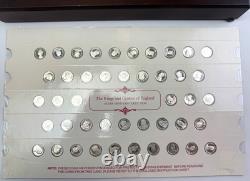 Kings & Queens of England Sterling Silver Mini-Coin Collection Franklin Mint COA