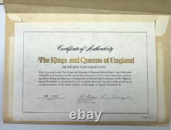 Kings & Queens of England Sterling Silver Mini-Coin Collection Franklin Mint COA
