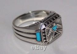 LARGE Silver 925 Turquoise FRANKLIN MINT Native American Eagle Ring Z Z1/2 12½