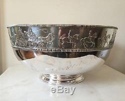 Large Franklin Mint-The Equestrian Bowl Silver Plate 1978 HQB-1. #2526