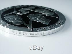 Large Star Trek Silver Medallion, 25th Anniversary, Franklin Mint 1991