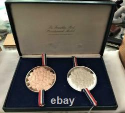 Larger 1976 Bi-Centennial Silver & Copper Medals Franklin Mint Free USA Shipping