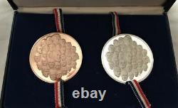 Larger 1976 Bi-Centennial Silver & Copper Medals Franklin Mint Free USA Shipping