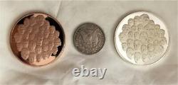 Larger 1976 Bi-Centennial Silver & Copper Medals Franklin Mint Free USA Shipping