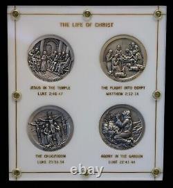 Life & Death of Jesus Christ 4 Silver Medal Set in Capital Plastic Case