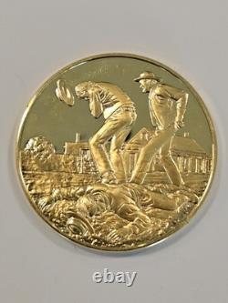 Lincoln County War New Mexico 24K Gold On Solid Sterling 1977 Medal