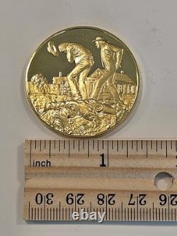 Lincoln County War New Mexico 24K Gold On Solid Sterling 1977 Medal