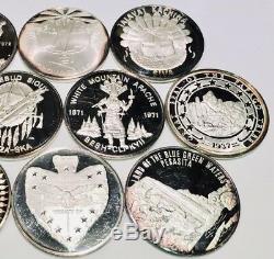 Lot 10 1971-1976 Franklin Mint's Indian Tribes Proof Silver EXTREMELY RARE. 999