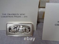 Lot/3 THE FRANKLIN MINT Sterling Silver 500 Ingots CHRISTMAS 1974, 1975, 1976