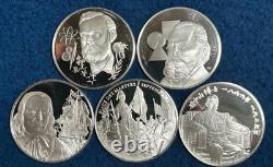 Lot 5 International Society Postmaster Sterling Silver Medals Total 100.4 Grams