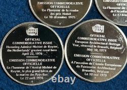 Lot 5 International Society Postmaster Sterling Silver Medals Total 100.4 Grams