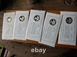 Lot 5 Postmaster of America Sterling Silver Medals Total 115 Grams
