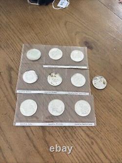 Lot Of 10 Franklin Mint Silver Rounds Religious Figures Coin Token 262 gm 9.3oz