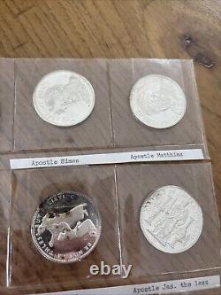 Lot Of 10 Franklin Mint Silver Rounds Religious Figures Coin Token 262 gm 9.3oz