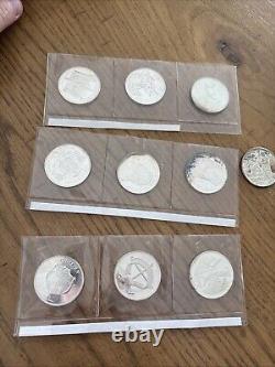 Lot Of 10 Franklin Mint Silver Rounds Religious Figures Coin Token 262 gm 9.3oz