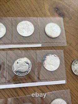Lot Of 10 Franklin Mint Silver Rounds Religious Figures Coin Token 262 gm 9.3oz