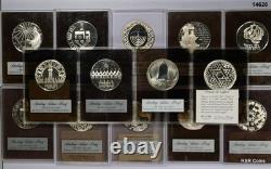 Lot Of 14 Franklin Mint Sterling Silver Jewish Hanukah Holiday Medals #14626