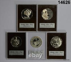 Lot Of 14 Franklin Mint Sterling Silver Jewish Hanukah Holiday Medals #14626