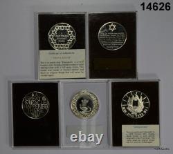 Lot Of 14 Franklin Mint Sterling Silver Jewish Hanukah Holiday Medals #14626