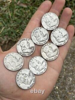 Lot Of 48 Franklin Silver Half Dollars $24 Face 90% Bullion