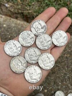 Lot Of 48 Franklin Silver Half Dollars $24 Face 90% Bullion