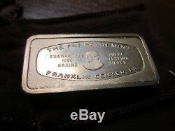 Lot Of 5 Franklin Mint 1000 Grain Franklin Mint Sterling Silver Ingot Bars