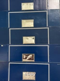 Lot Of 5 Franklin Mint 1980 US Olympic Sterling Proof Silver Stamp, Lake Placid