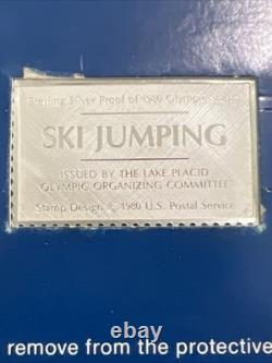 Lot Of 5 Franklin Mint 1980 US Olympic Sterling Proof Silver Stamp, Lake Placid