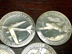Lot Of Ten (10) Sterling Silver United States Army Air Navy Medal Coins