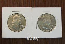 Lot of 10 1963 50c Franklin Silver Half Dollars