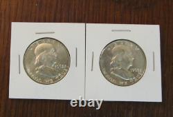 Lot of 10 1963 50c Franklin Silver Half Dollars