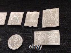 Lot of 11 Franklin Mint 925 Sterling Silver Postage Stamps 126 Grams