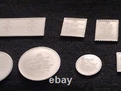 Lot of 11 Franklin Mint 925 Sterling Silver Postage Stamps 126 Grams