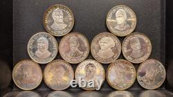 Lot of 11 Franklin Mint Presidential nedals. 925 10.7ozt 260129