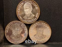 Lot of 11 Franklin Mint Presidential nedals. 925 10.7ozt 260129