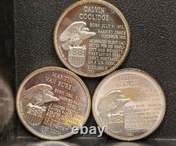 Lot of 11 Franklin Mint Presidential nedals. 925 10.7ozt 260129