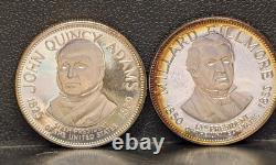 Lot of 11 Franklin Mint Presidential nedals. 925 10.7ozt 260129