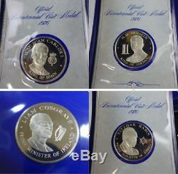 Lot of (13) Franklin Mint 1976 Official Bicentennial Visit Silver Medals