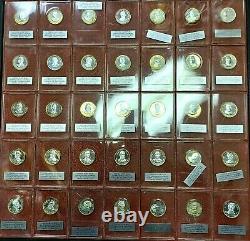 Lot of 35 Franklin Mint Sterling Silver Proof Presidential Medals 32 mm