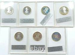 Lot of 35 Franklin Mint Sterling Silver Proof Presidential Medals 32 mm