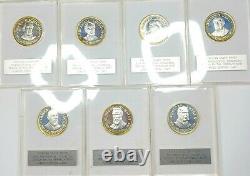 Lot of 35 Franklin Mint Sterling Silver Proof Presidential Medals 32 mm