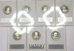 Lot of 35 Franklin Mint Sterling Silver Proof Presidential Medals 32 mm