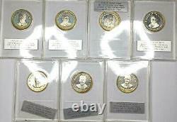 Lot of 35 Franklin Mint Sterling Silver Proof Presidential Medals 32 mm