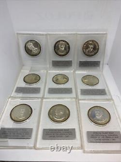 Lot of 35 Sterling Silver Proof Presidential Coin Medals Franklin Mint Limited