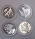 (lot Of 4) 1970's Franklin Mint Roberts Birds Sterling Silver Proof Art Medals