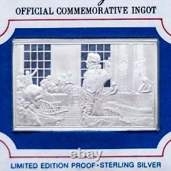 Lot of 8 Franklin Mint. 925 Silver Bicentennial State Ingots 1977