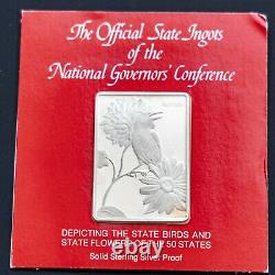 Lot of 9 Franklin Mint. 925 Silver Governor's Conference State Ingots 1977
