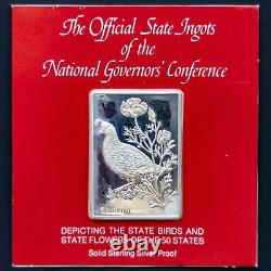 Lot of 9 Franklin Mint. 925 Silver Governor's Conference State Ingots 1977