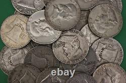 MAKE OFFER 1 Troy Pound Ben Franklin Half Dollars Halves Junk 90% Silver Coins