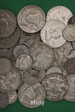 MAKE OFFER Half Troy Pound Ben Franklin Half Dollars Roosevelt Junk 90% Silver